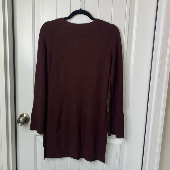 Free People tunic criss cross red burgundy sweater XS - Picture 3 of 6